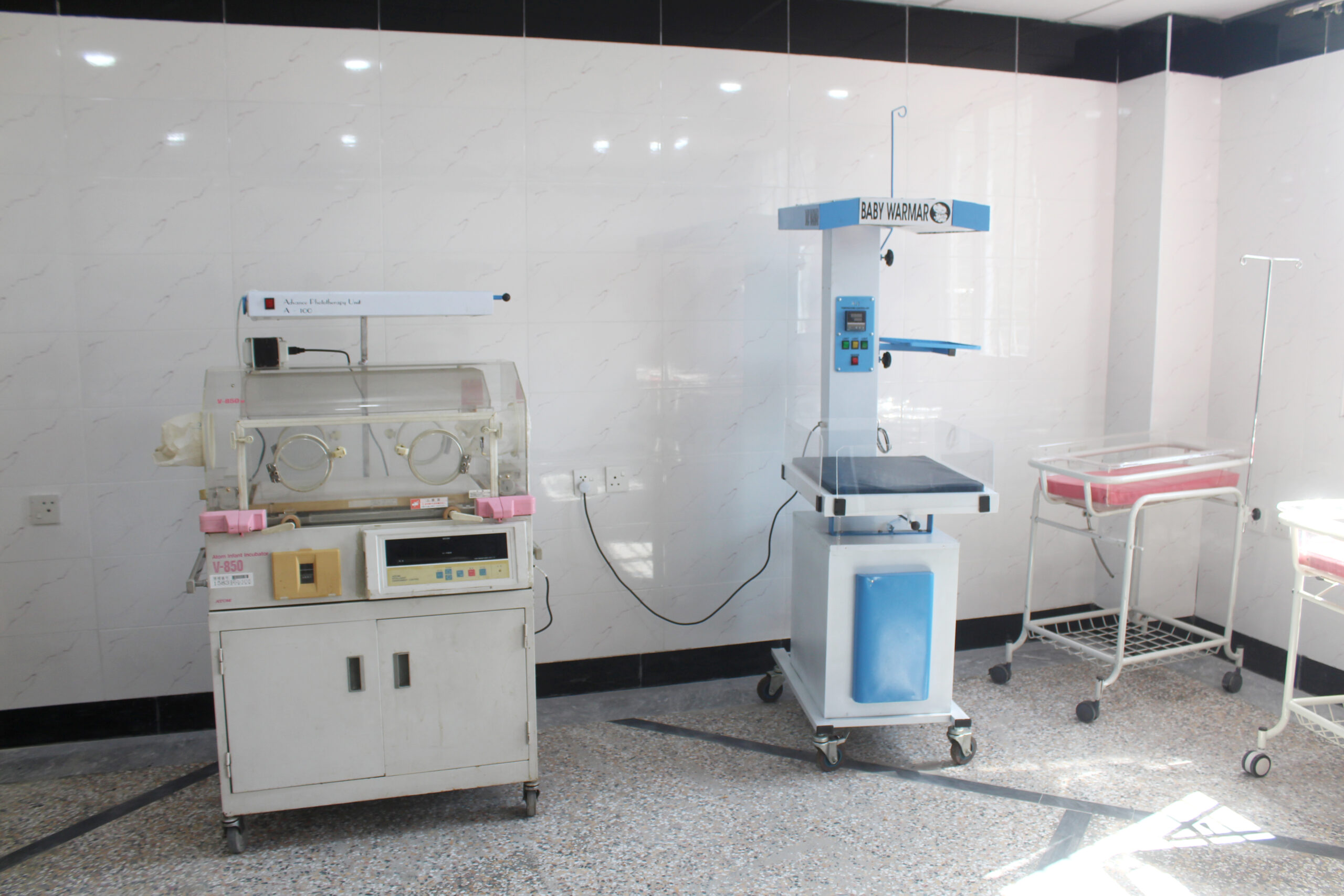 Hospital corridor with natural light